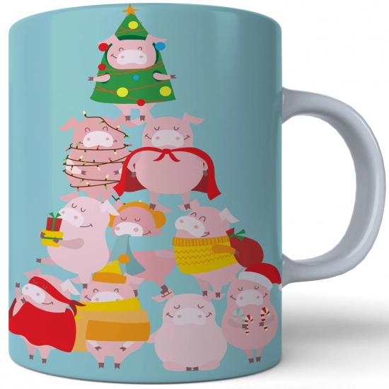 ŚWIĄTECZNY KUBEK 330ml PREZENT ŚWIĘTA POD CHOINKĘ