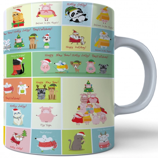 ŚWIĄTECZNY KUBEK 330ml PREZENT ŚWIĘTA POD CHOINKĘ