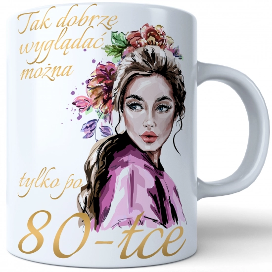 SUPER KUBEK NA PREZENT URODZINY 80 OSIEMDZIESIĄTKĘ
