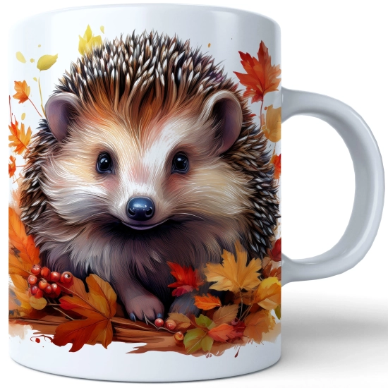 JESIENNY KUBEK 330ml NA HERBATĘ KAWĘ NA PREZENT JESIEŃ JEŻ