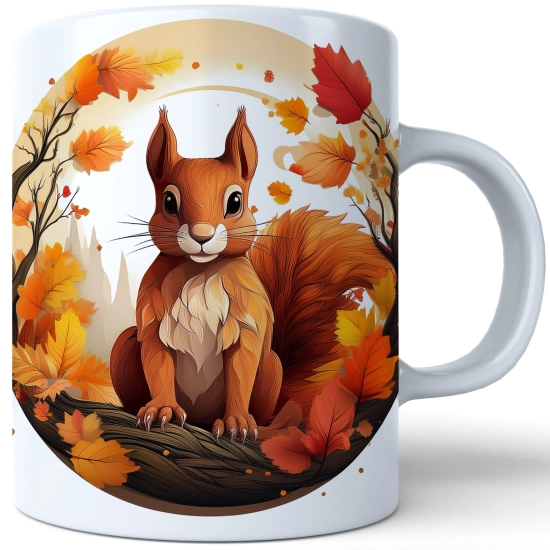 JESIENNY KUBEK 330ml NA HERBATĘ KAWĘ NA PREZENT JESIEŃ WIEWIÓRKA