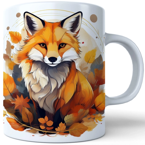 JESIENNY KUBEK 330ml NA HERBATĘ KAWĘ NA PREZENT JESIEŃ LIS