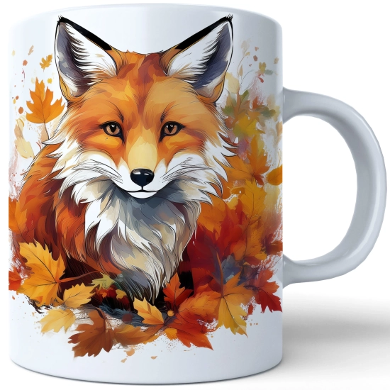 JESIENNY KUBEK 330ml NA HERBATĘ KAWĘ NA PREZENT JESIEŃ LIS