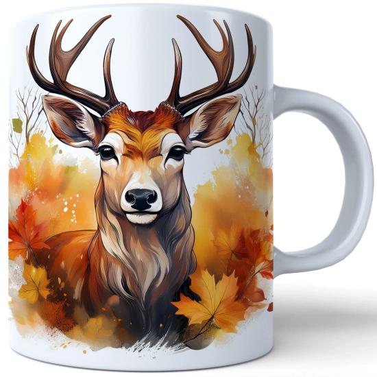 JESIENNY KUBEK 330ml NA HERBATĘ KAWĘ NA PREZENT JESIEŃ JELEŃ SARNA