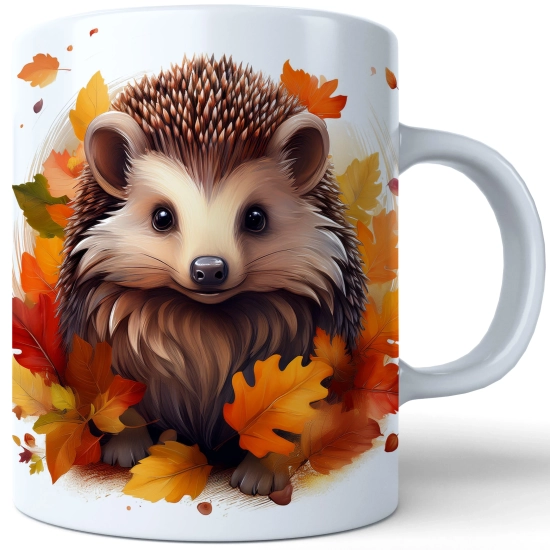 JESIENNY KUBEK 330ml NA HERBATĘ KAWĘ NA PREZENT JESIEŃ JEŻ