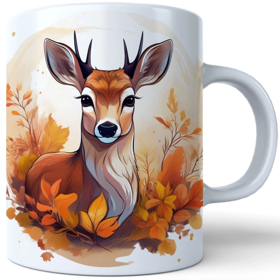 JESIENNY KUBEK 330ml NA HERBATĘ KAWĘ NA PREZENT JESIEŃ JELEŃ SARNA