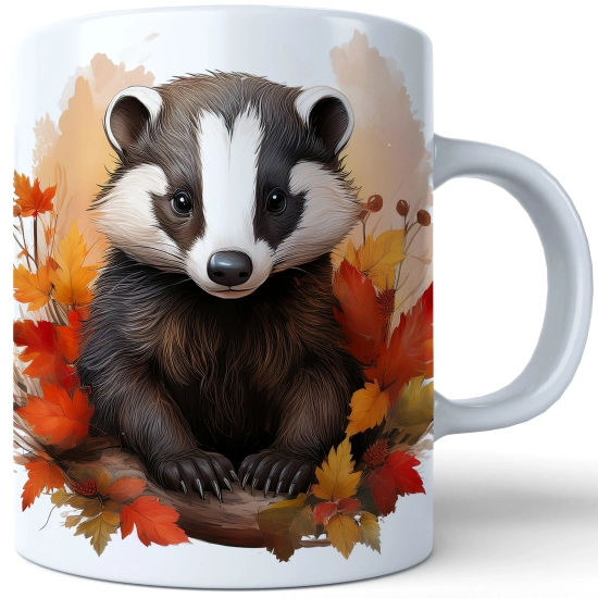 JESIENNY KUBEK 330ml NA HERBATĘ KAWĘ NA PREZENT JESIEŃ BORSUK