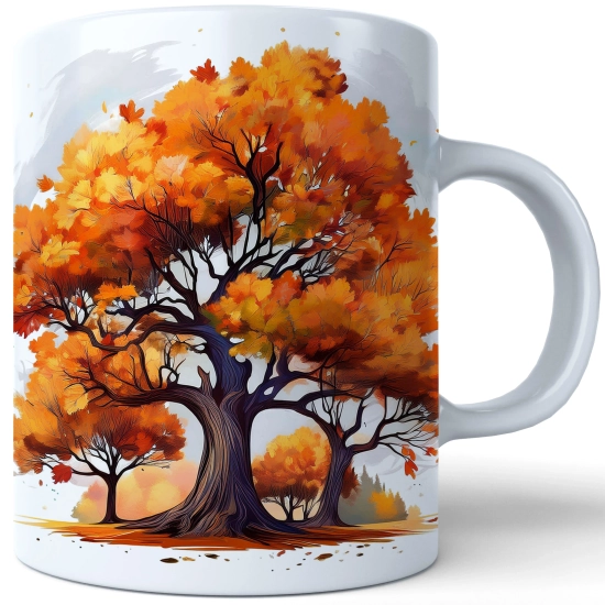 JESIENNY KUBEK 330ml NA HERBATĘ KAWĘ NA PREZENT JESIEŃ DRZEWO LAS