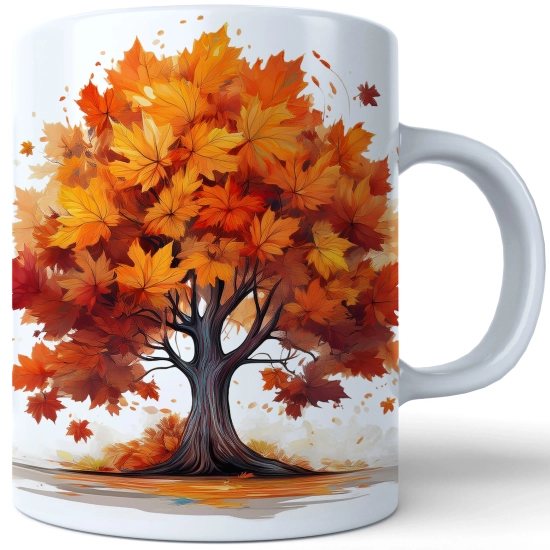 JESIENNY KUBEK 330ml NA HERBATĘ KAWĘ NA PREZENT JESIEŃ DRZEWO LAS