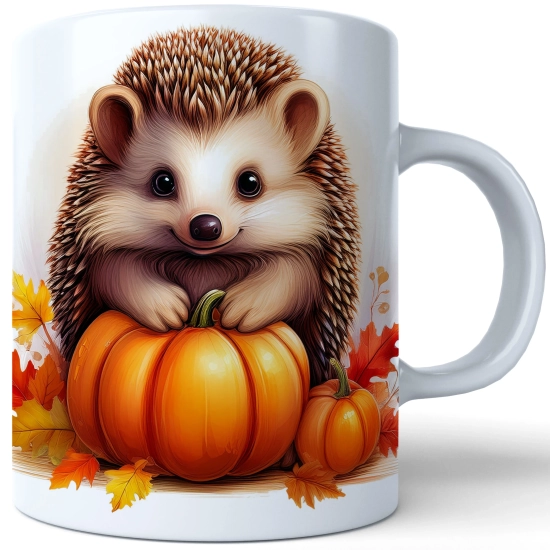 JESIENNY KUBEK 330ml NA HERBATĘ KAWĘ NA PREZENT JESIEŃ DYNIA JEŻ