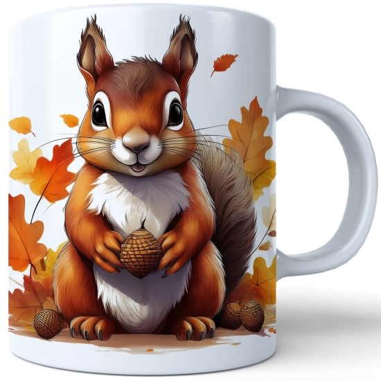 JESIENNY KUBEK 330ml NA HERBATĘ KAWĘ NA PREZENT JESIEŃ WIEWIÓRKA