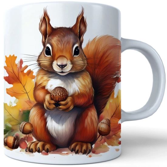 JESIENNY KUBEK 330ml NA HERBATĘ KAWĘ NA PREZENT JESIEŃ WIEWIÓRKA