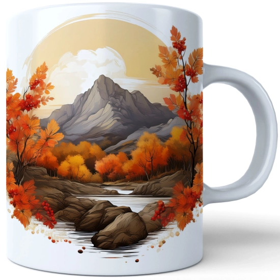 JESIENNY KUBEK 330ml NA HERBATĘ KAWĘ NA PREZENT JESIEŃ LAS GÓRY