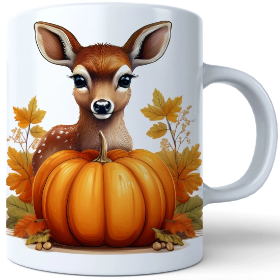 JESIENNY KUBEK 330ml NA HERBATĘ KAWĘ NA PREZENT JESIEŃ DYNIA SARENKA SARNA