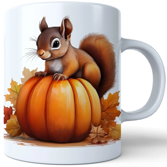 JESIENNY KUBEK 330ml NA HERBATĘ KAWĘ NA PREZENT JESIEŃ DYNIA WIEWIÓRKA