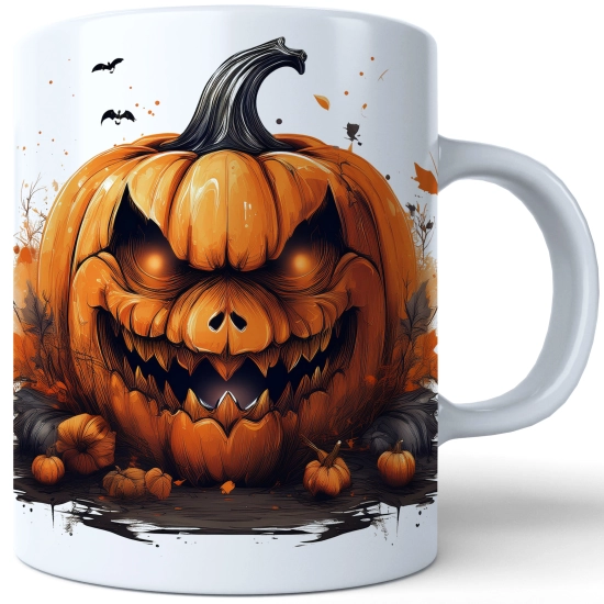 HALLOWEENOWY KUBEK 330ml NA HERBATĘ KAWĘ NA PREZENT STRASZNY DYNIA