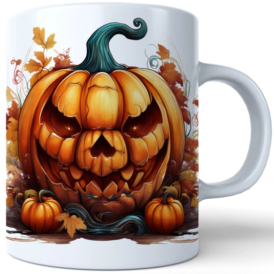 HALLOWEENOWY KUBEK 330ml NA HERBATĘ KAWĘ NA PREZENT STRASZNY DYNIA