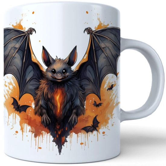 HALLOWEENOWY KUBEK 330ml NA HERBATĘ KAWĘ NA PREZENT NIETOPERZ