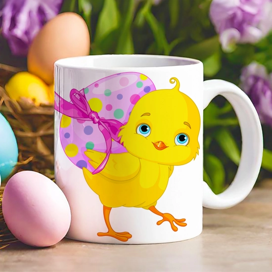 WIELKANOCNY KUBEK 330ml NA PREZENT ZAJĄC ZAJĄCZEK KRÓLIK PISANKA ŚWIĄTECZNY