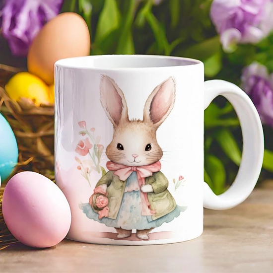 WIELKANOCNY KUBEK 330ml NA PREZENT ZAJĄC ZAJĄCZEK KRÓLIK PISANKA ŚWIĄTECZNY