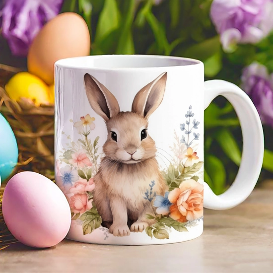 WIELKANOCNY KUBEK 330ml NA PREZENT ZAJĄC ZAJĄCZEK KRÓLIK PISANKA ŚWIĄTECZNY