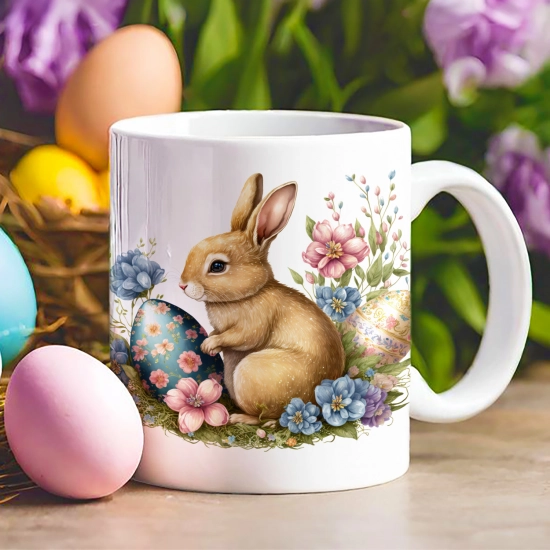 WIELKANOCNY KUBEK 330ml NA PREZENT ZAJĄC ZAJĄCZEK KRÓLIK PISANKA ŚWIĄTECZNY