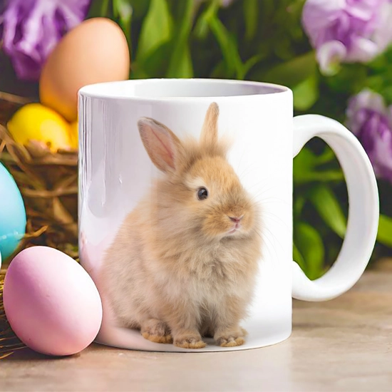 WIELKANOCNY KUBEK 330ml NA PREZENT ZAJĄC ZAJĄCZEK KRÓLIK PISANKA ŚWIĄTECZNY