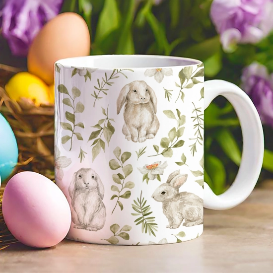WIELKANOCNY KUBEK 330ml NA PREZENT ZAJĄC ZAJĄCZEK KRÓLIK PISANKA ŚWIĄTECZNY