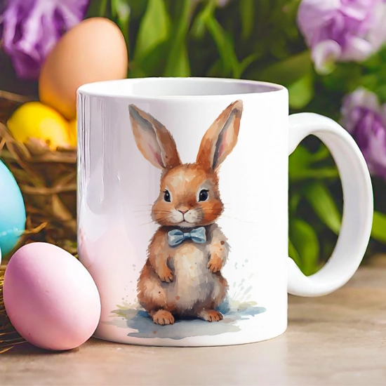 WIELKANOCNY KUBEK 330ml NA PREZENT ZAJĄC ZAJĄCZEK KRÓLIK PISANKA ŚWIĄTECZNY