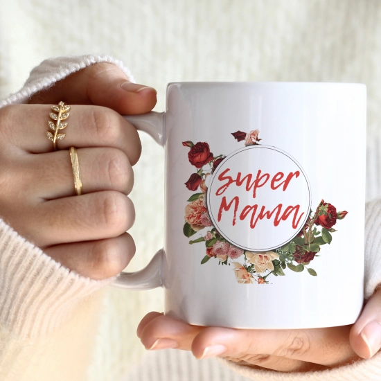 KOMPLET DLA MAMY RĘCZNIK Z HAFTEM + KUBEK 330ml NA PREZENT DZIEŃ MATKI MAMA