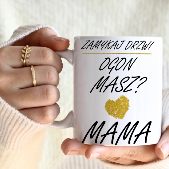 KOMPLET DLA MAMY RĘCZNIK Z HAFTEM + KUBEK 330ml NA PREZENT DZIEŃ MATKI MAMA