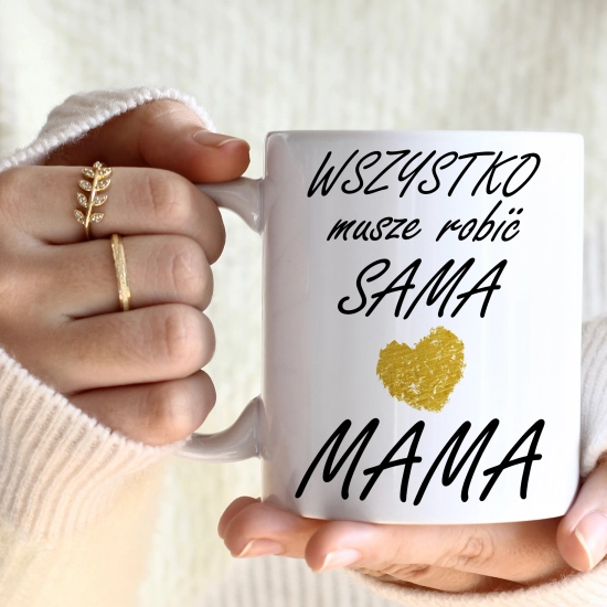 KOMPLET DLA MAMY RĘCZNIK Z HAFTEM + KUBEK 330ml NA PREZENT DZIEŃ MATKI MAMA