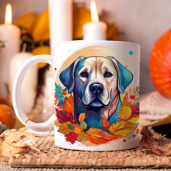 JESIENNY KUBEK 330ml NA HERBATĘ KAWĘ NA PREZENT JESIEŃ PIES