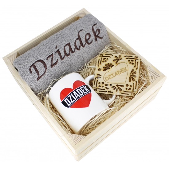 SUPER PREZENT DLA DZIADKA RĘCZNIK + KUBEK SKRZYNKA
