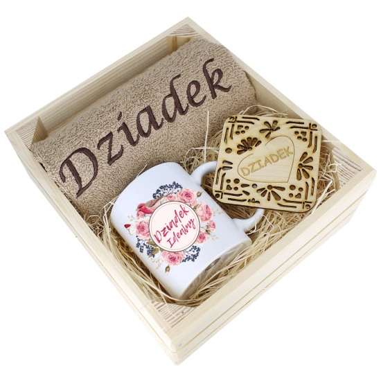 SUPER PREZENT DLA DZIADKA RĘCZNIK + KUBEK SKRZYNKA