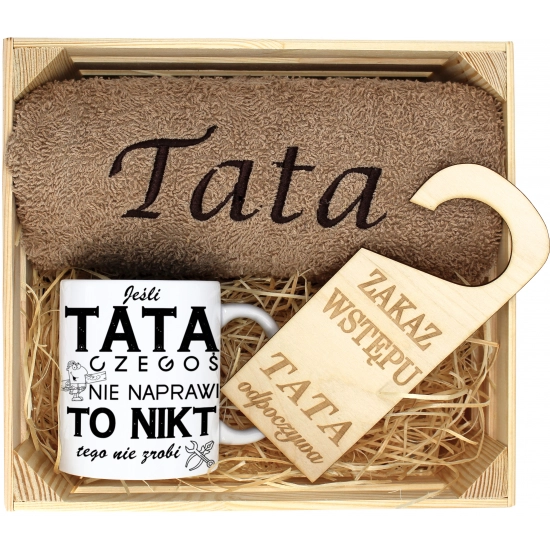 PREZENT DLA TATY RĘCZNIK + KUBEK DZIEŃ OJCA TATA
