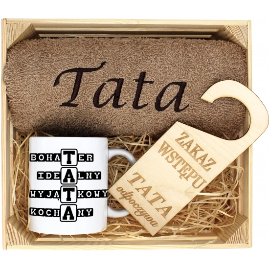 PREZENT DLA TATY RĘCZNIK + KUBEK DZIEŃ OJCA TATA