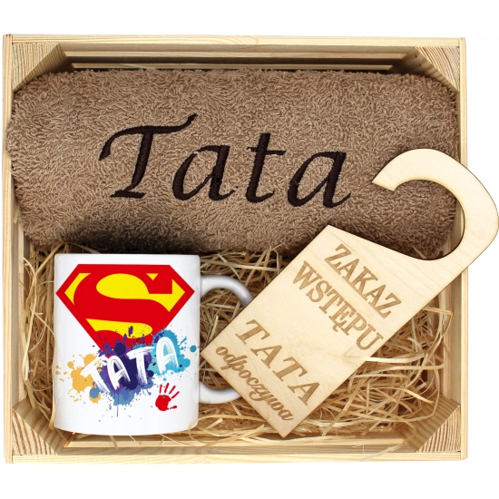 PREZENT DLA TATY RĘCZNIK + KUBEK DZIEŃ OJCA TATA