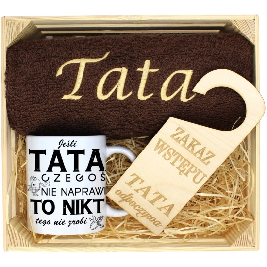 PREZENT DLA TATY RĘCZNIK + KUBEK DZIEŃ OJCA TATA