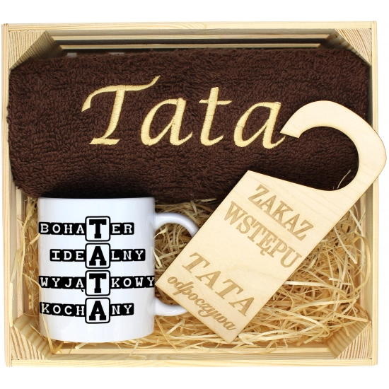PREZENT DLA TATY RĘCZNIK + KUBEK DZIEŃ OJCA TATA