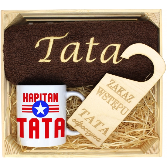 PREZENT DLA TATY RĘCZNIK + KUBEK DZIEŃ OJCA TATA