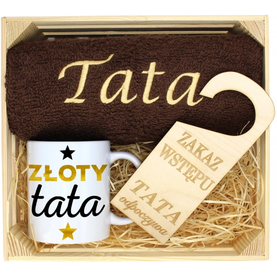 PREZENT DLA TATY RĘCZNIK + KUBEK DZIEŃ OJCA TATA