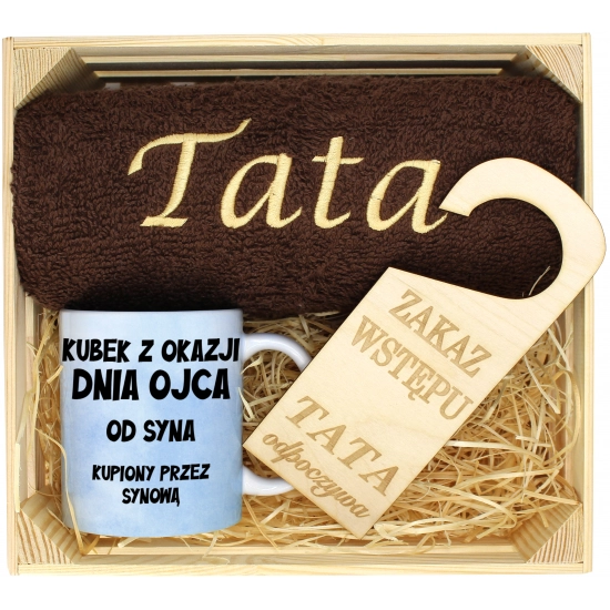 PREZENT DLA TATY RĘCZNIK + KUBEK DZIEŃ OJCA TATA
