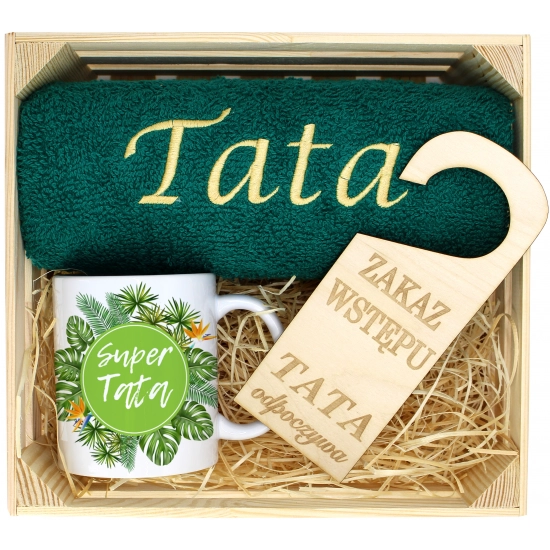 PREZENT DLA TATY RĘCZNIK + KUBEK DZIEŃ OJCA TATA