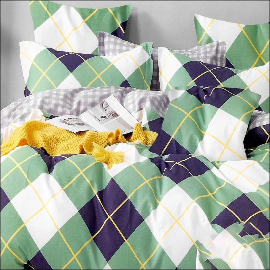 KOMPLET POŚCIELI 100% BAWEŁNA DWUSTRONNA POŚCIEL 140x200 +2 POSZEWKI
