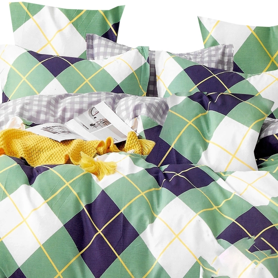 KOMPLET POŚCIELI 100% BAWEŁNA DWUSTRONNA POŚCIEL 140x200 +2 POSZEWKI