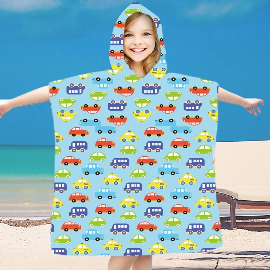 PONCHO DZIECIĘCE 60x90CM RĘCZNIK PLAŻOWY KĄPIELOWY OKRYCIE Z KAPTURKIEM