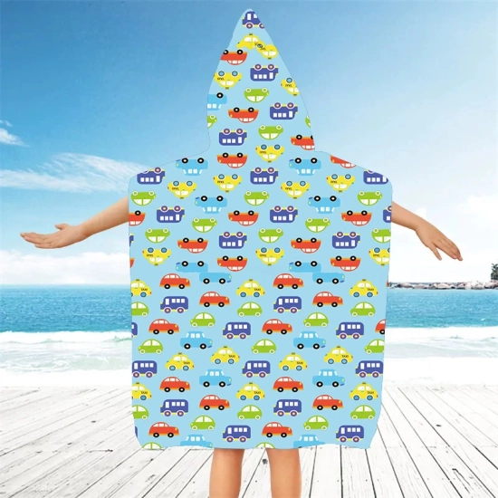 PONCHO DZIECIĘCE 60x90CM RĘCZNIK PLAŻOWY KĄPIELOWY OKRYCIE Z KAPTURKIEM