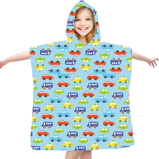PONCHO DZIECIĘCE 60x90CM RĘCZNIK PLAŻOWY KĄPIELOWY OKRYCIE Z KAPTURKIEM