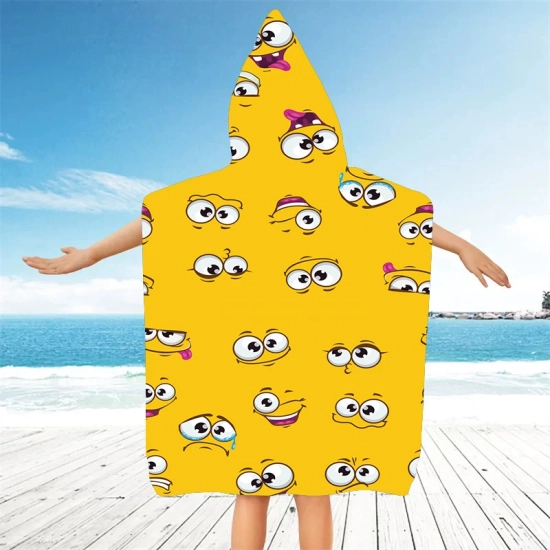 PONCHO DZIECIĘCE 60x90CM RĘCZNIK PLAŻOWY KĄPIELOWY OKRYCIE Z KAPTURKIEM